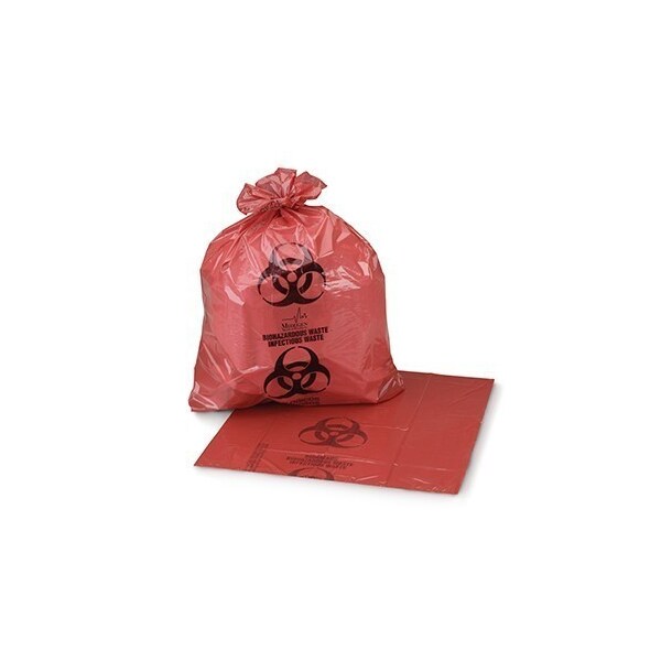 Medegen Medical Products Biohazard Bag, 24x33"x11, Red, PK1000 - RS243311RH