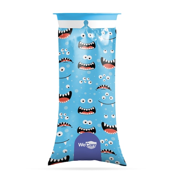 Wecare Kids Emesis Bags For Nausea and Motion Sickness, Individually Wrapped, 20 Pack, Monster Print, 20PK - WMN100189