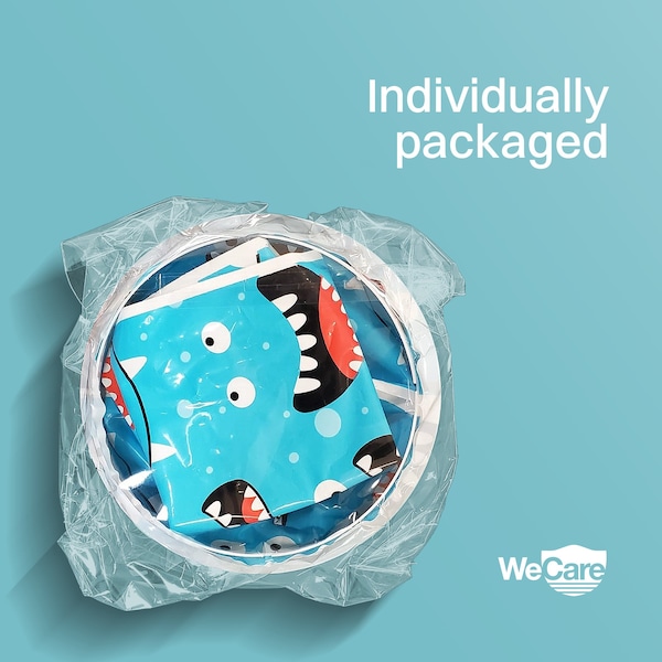 Wecare Kids Emesis Bags For Nausea and Motion Sickness, Individually Wrapped, 20 Pack, Monster Print, 20PK - WMN100189