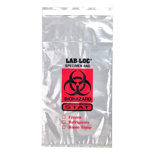 Zoro Select Biohazard Bags, 0.5 gal., Clear, PK1000 - LABAC20610STAT