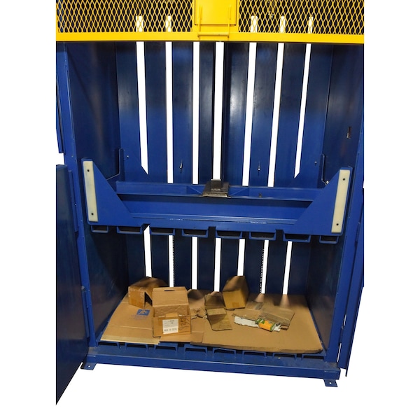 Vestil Cardboard Baler 1.1K BL and Y - CBB-3000-37