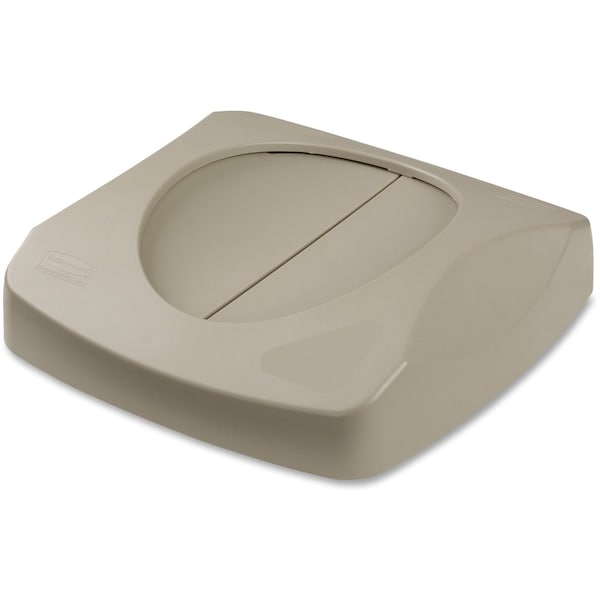 Rubbermaid Commercial Untouchable Swing Top Lid, 16" W/Dia, Beige - RCP268988BGCT