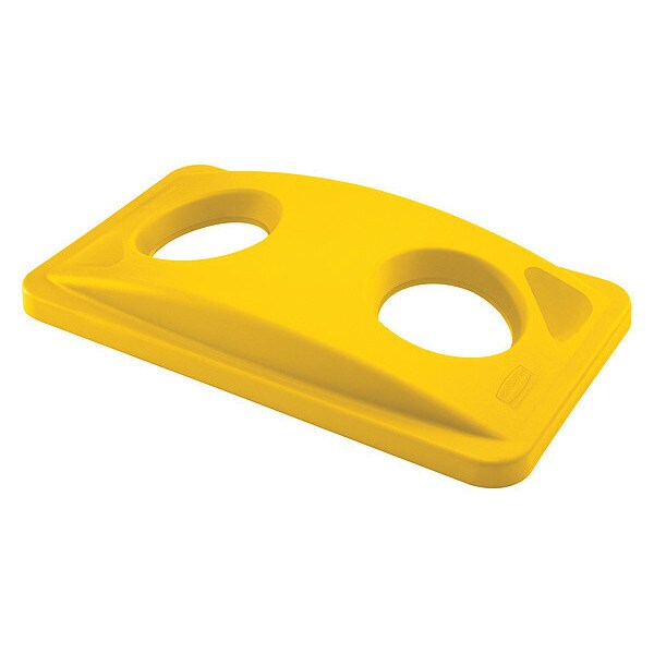 Rubbermaid Commercial Funnel Bottle and Can Recycling Top, Yellow - FG269288YEL