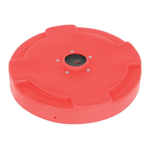 Vestil DRUM RECYC LID FLAP 55 GAL(CLOSED) RED - DC-P-55-CANF-RD