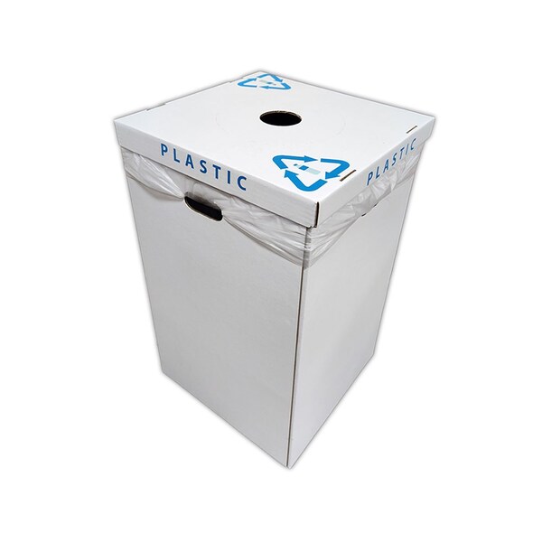 Alp Plastic Waste & Recycling Lids, 28 W/Dia, White, Corrugated Cardboard - ALP-C-42G-10PK-L-PLASTIC