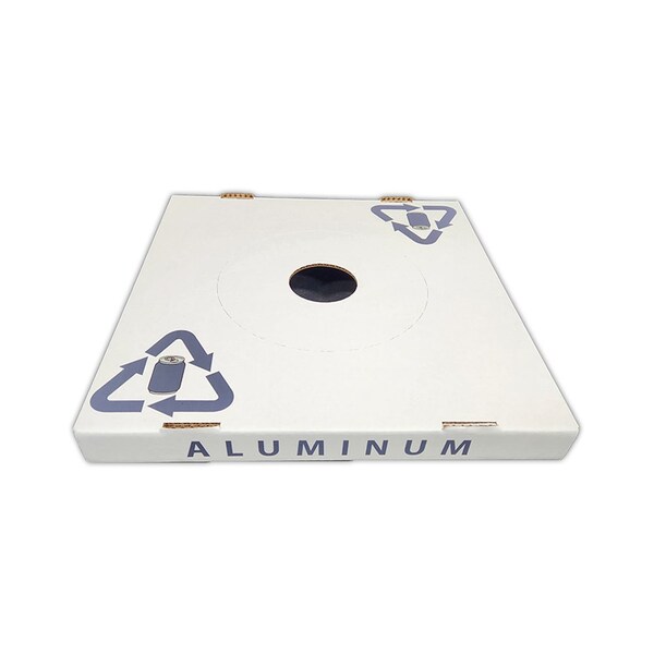Alp Aluminum Waste & Recycling Lids, 28 W/Dia, White, Corrugated Cardboard - ALP-C-42G-10PK-L-ALUMINUM
