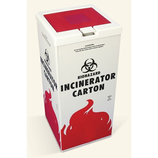 Sp Scienceware 48 gal Flat Trash Can Lid, 12 1/2 in W/Dia, Red, polypropylene, 1 Openings - F13204-0000