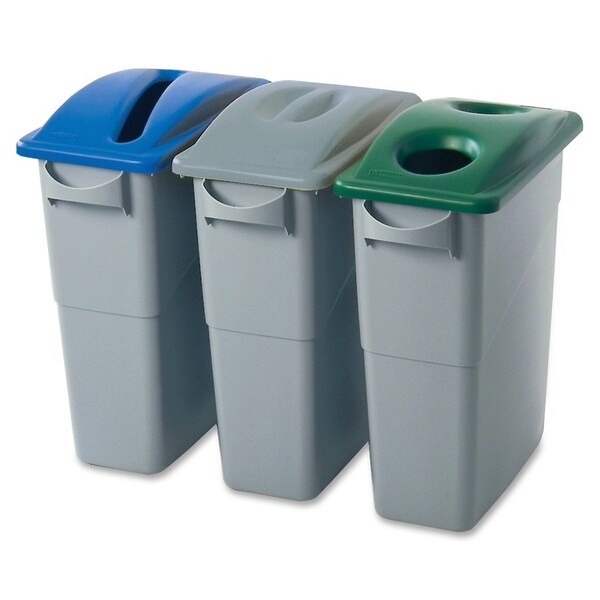 Rubbermaid Commercial Slim Jim Paper Recycling Container Lids, 20.5" W/Dia, Blue, Resin - RCP270388BECT