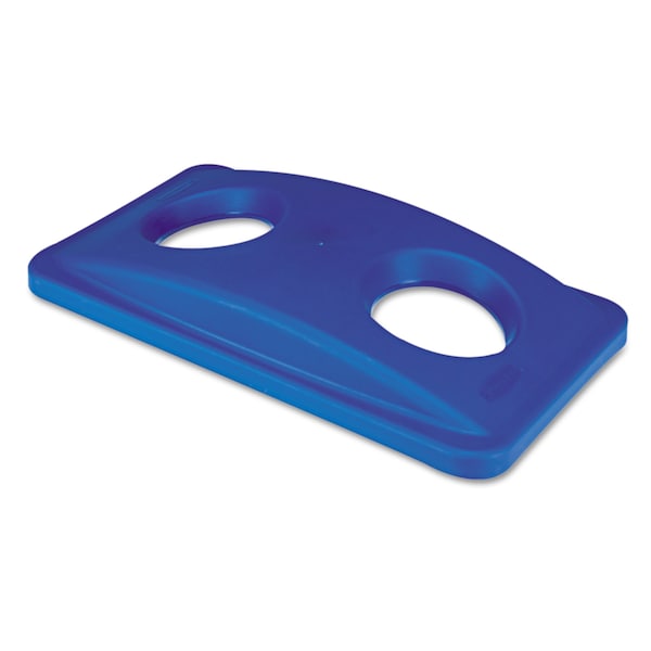 Rubbermaid Commercial Bottle and Can Recycling Top, 20.38 in W/Dia, Blue, Plastic - FG269288BLUE