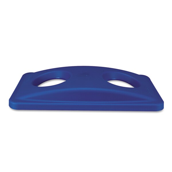 Rubbermaid Commercial Bottle and Can Recycling Top, 20.38 in W/Dia, Blue, Plastic - FG269288BLUE