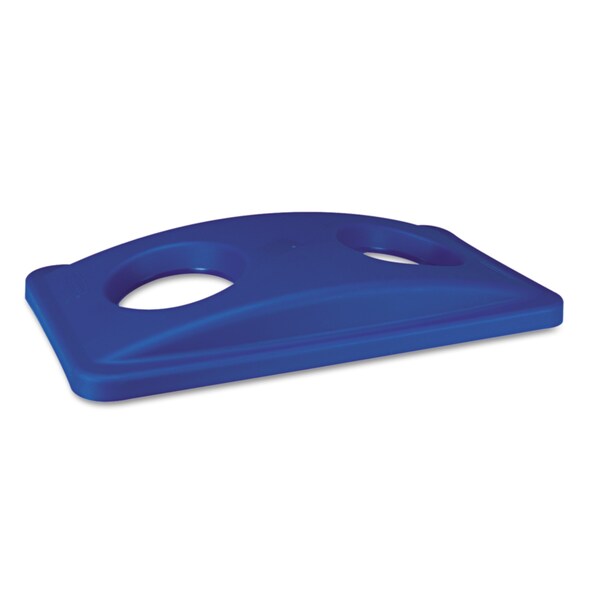 Rubbermaid Commercial Bottle and Can Recycling Top, 20.38 in W/Dia, Blue, Plastic - FG269288BLUE