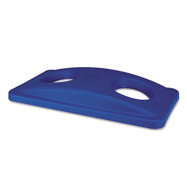 Rubbermaid Commercial Bottle and Can Recycling Top, 20.38 in W/Dia, Blue, Plastic - FG269288BLUE