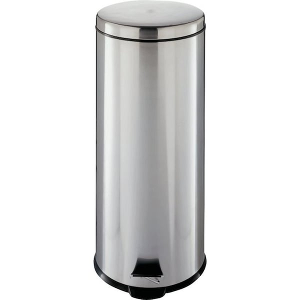 Simple Spaces Trash Can, 793 gal Capacity, PlasticStainless SteelSteel, Silver, Flat Lid Closure - LYP30F3-3L