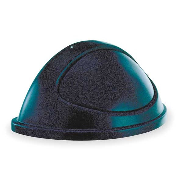 Rubbermaid Commercial 21 gal Dome with Push Door Trash Can Lid, 12 1/2 in W/Dia, Black, Plastic, 1 Openings - FG362000BLA