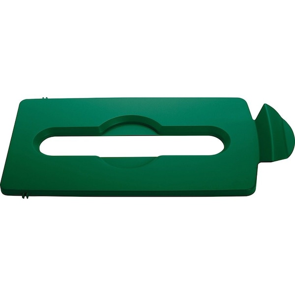 Rubbermaid Commercial Slim Jim Lid Green Paper Slot, Green, Plastic - RCP2007886