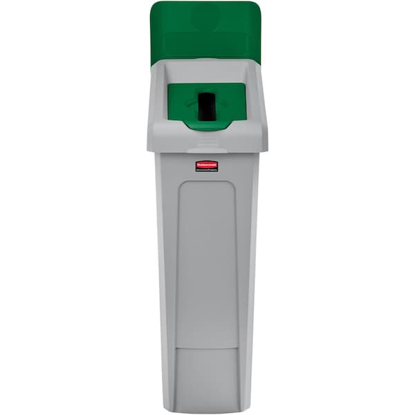 Rubbermaid Commercial Slim Jim Lid Green Paper Slot, Green, Plastic - RCP2007886