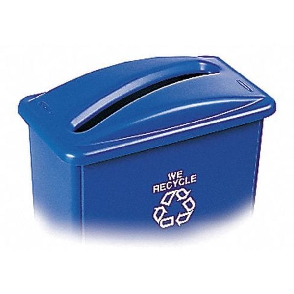 Rubbermaid Commercial 23 gal Dome Recycling Lid, 11 1/2 in W/Dia, Blue, Resin, 1 Openings - FG270388BLUE