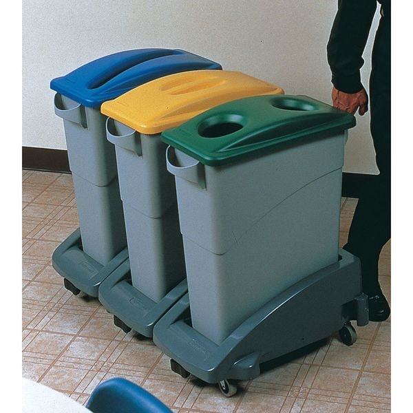 Rubbermaid Commercial 23 gal Dome Recycling Lid, 11 1/2 in W/Dia, Blue, Resin, 1 Openings - FG270388BLUE