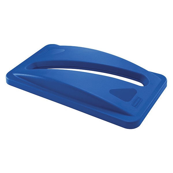 Rubbermaid Commercial 23 gal Dome Recycling Lid, 11 1/2 in W/Dia, Blue, Resin, 1 Openings - FG270388BLUE
