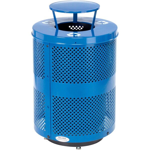 Global Industrial Recycling Can, 23-1/2 in W/Dia, Blue, Steel - 261927RBLD