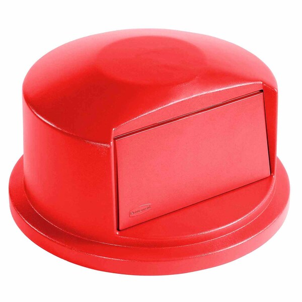 Rubbermaid Dome Lid, 22-11/16 W/Dia, Red, Plastic - FG263788RED**