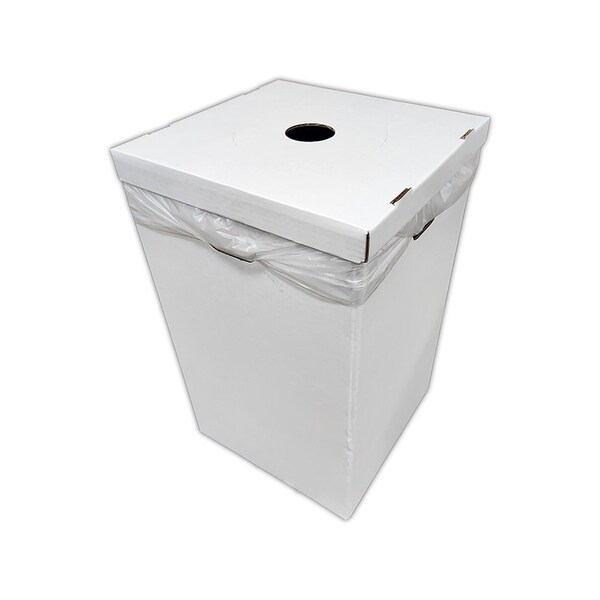 Alp Blank Waste & Recycling Lids, 28 W/Dia, White, Corrugated Cardboard - ALP-C-42G-10PK-L-STANDARD