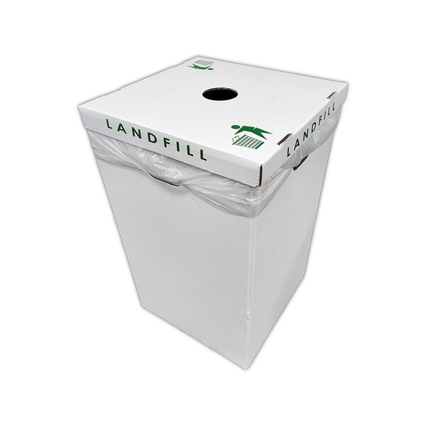 Alp Landfill Waste & Recycling Lids, 28 W/Dia, White, Corrugated Cardboard - ALP-C-42G-10PK-L-LANDFILL