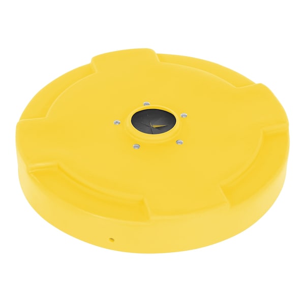 Vestil DRUM RECYC LID FLAP 55 GAL(CLOSED) YELLOW - DC-P-55-CANF-YL