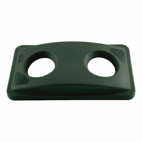 Rubbermaid Commercial Bottle and Can Recycling Top, Green, Plastic - FG269288GRN