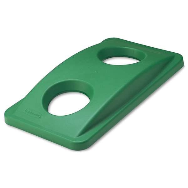 Rubbermaid Commercial Bottle and Can Recycling Top, Green, Plastic - FG269288GRN