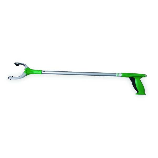 Unger Trash Grabber, Trigger Handle, 36 in L, 3 3/4 in Grabber Opening, Aluminum, Green - NT090