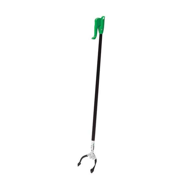 Unger Trash Grabber, Squeeze Handle, 36 in L, 4 1/4 in Grabber Opening, Steel, Green - NN900