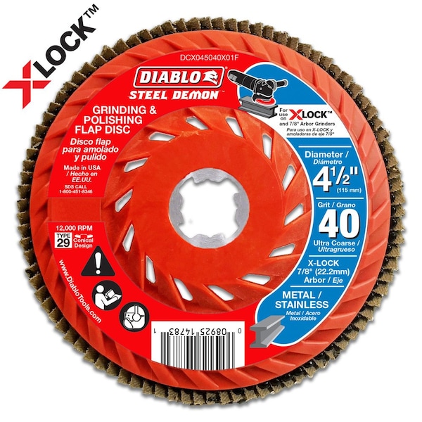Disco de Láminas Diablo, 40 granos para X-Lock y Todos los G - DCX045040X01F