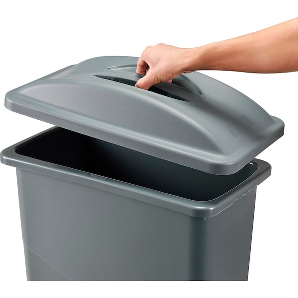 Global Industrial Flat Lid, 20 W/Dia, Gray, Plastic - 261904GY