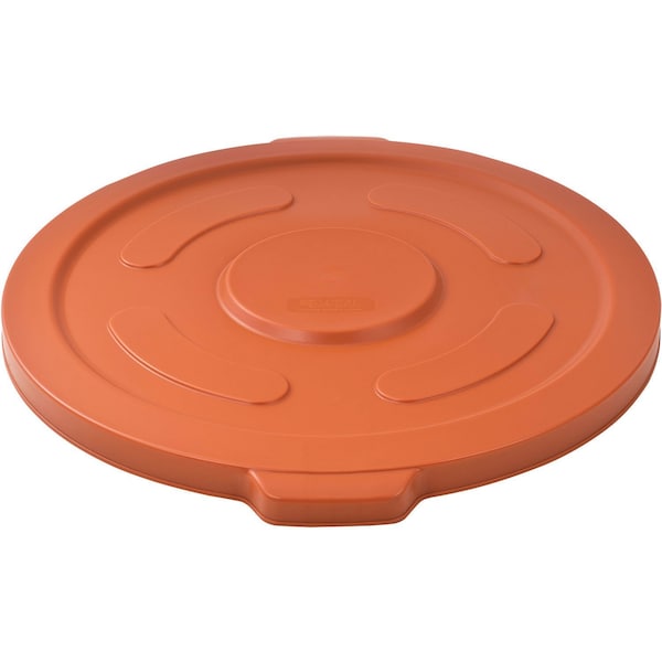 Global Industrial Flat Lid, 22.75 in W/Dia, Orange, Plastic - 240465OR