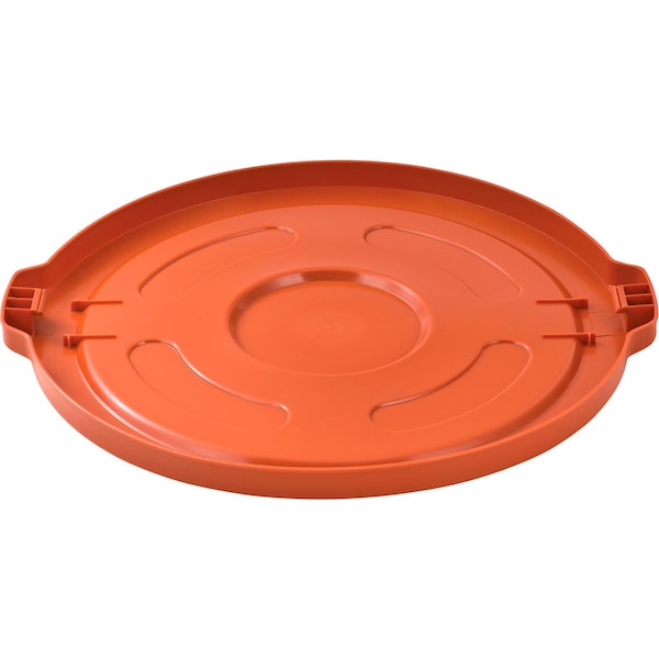 Global Industrial Flat Lid, 22.75 in W/Dia, Orange, Plastic - 240465OR