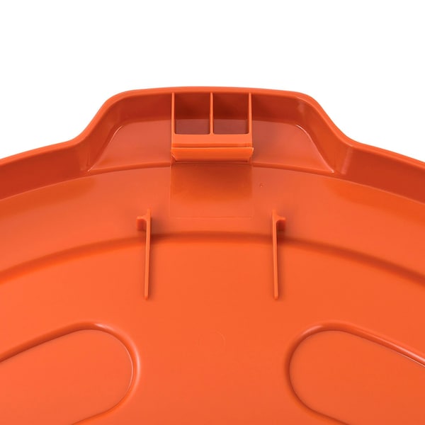 Global Industrial Flat Lid, 22.75 in W/Dia, Orange, Plastic - 240465OR