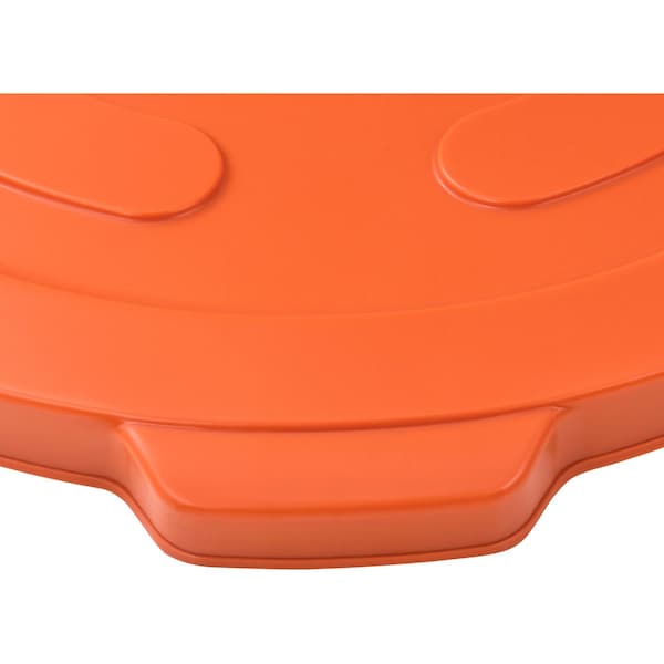 Global Industrial Flat Lid, 22.75 in W/Dia, Orange, Plastic - 240465OR