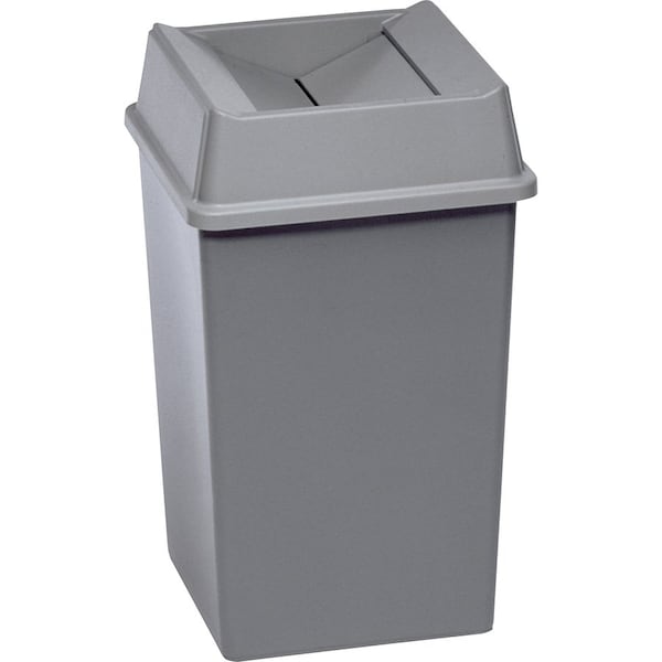 Rubbermaid Commercial Untouchable Square Swing Top, 20.1" W/Dia, Gray - RCP266400GY