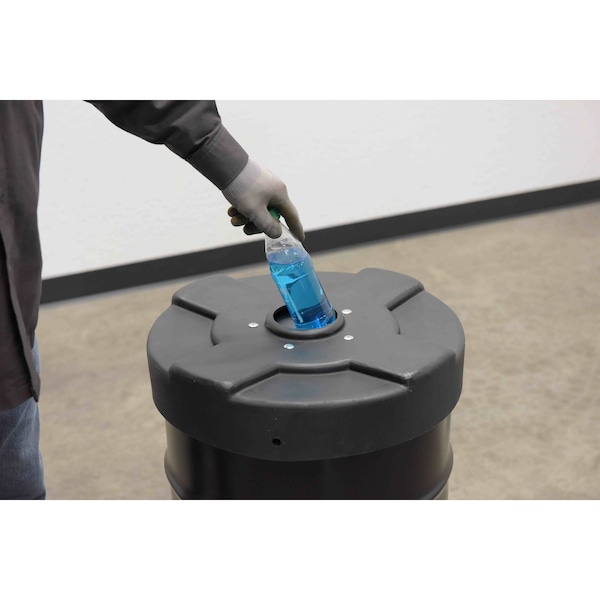 Vestil DRUM RECYCLING LID FLAPS 30 GAL BLACK - DC-P-30-CANF-BK