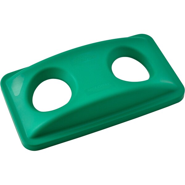 Global Industrial Recycling Bottle & Can Lid, 20 in W/Dia, Green, Plastic - 261905GN