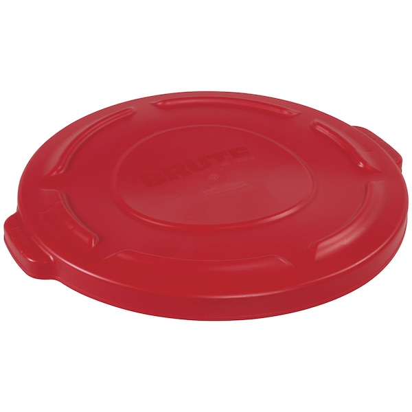 Brute Rubbermaid Flat Trash Can Lid - 20 Gallon, Red - RUB320LR