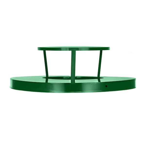 Alpine Industries Trash Can, 24.2 in W/Dia, Green, Galvanized Steel - ALP479-38-A-GRN