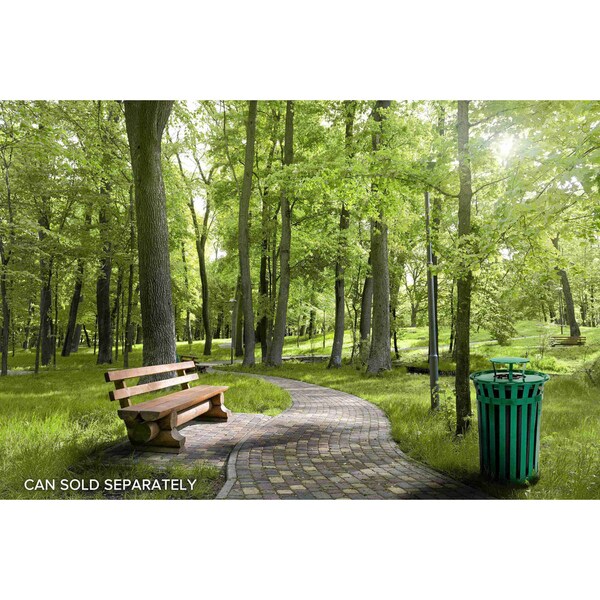 Alpine Industries Trash Can, 24.2 in W/Dia, Green, Galvanized Steel - ALP479-38-A-GRN