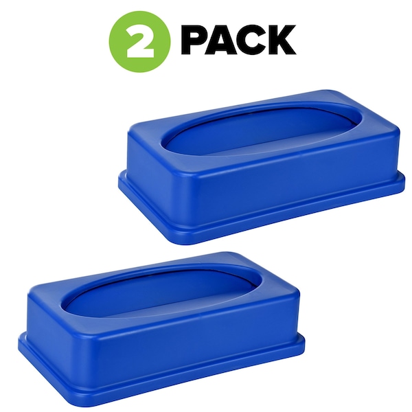 Alpine Industries Blue Slim Trash Can Swing Lid, PK2 - ALP478-2-BLU-2PK