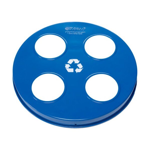 Global Industrial Recycling Multi Stream Lid, Blue, Steel - 248CP010