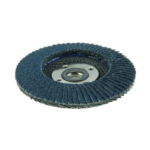 Weiler 4-1/2" Disco de Aletas Abrasivas, Cónico (TY29), 40Z, 5/8"-11 UNC - 31350