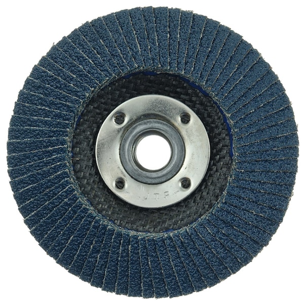 Weiler 4-1/2" Disco de Aletas Abrasivas, Cónico (TY29), 40Z, 5/8"-11 UNC - 31350