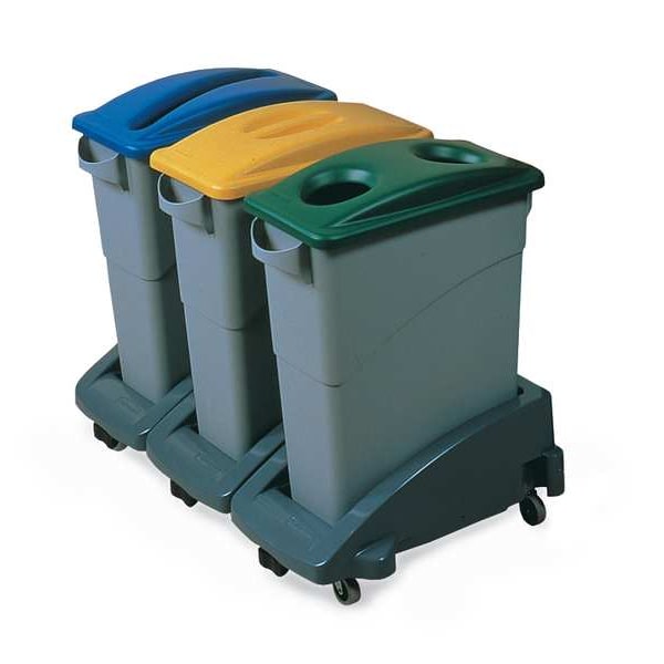 Rubbermaid Commercial 16 gal, 23 gal Dome Trash Can Lid, 11 1/4 in W/Dia, Gray, Polypropylene, 0 Openings - FG268888LGRAY