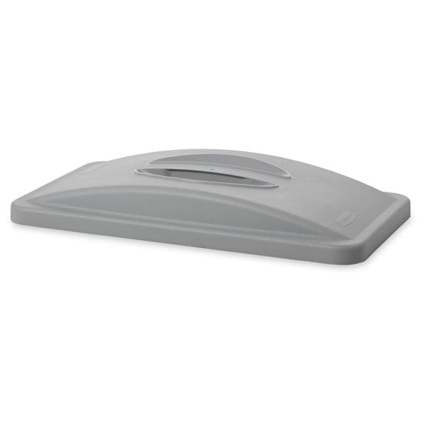 Rubbermaid Commercial 16 gal, 23 gal Dome Trash Can Lid, 11 1/4 in W/Dia, Gray, Polypropylene, 0 Openings - FG268888LGRAY